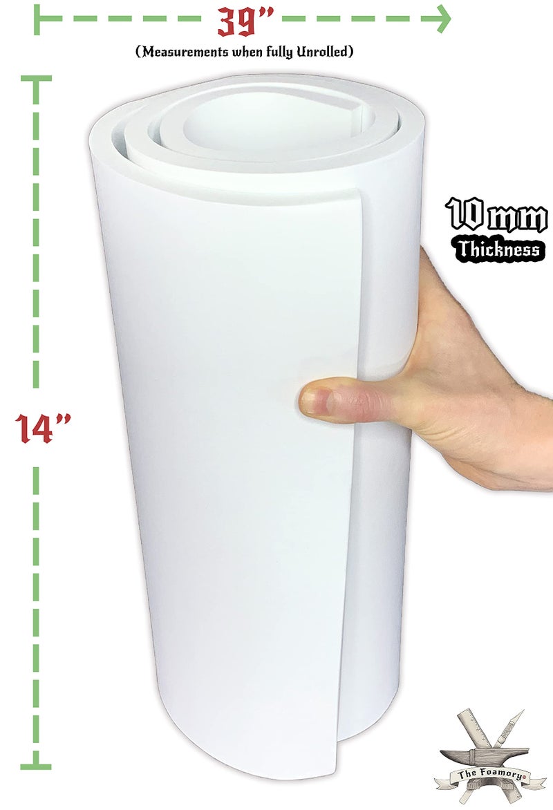 The Foamory EVA Foam Cosplay - (2mm to 10mm) - Black or White - 14"" x 39"" Sheet - Ultra High Density 85 kg/m3 - by The Foamory (White, 10mm - Thickness) - Image 4